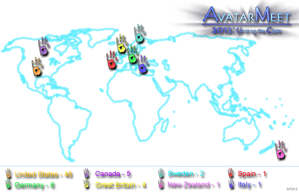Avatar Meet 2012 attendance by country